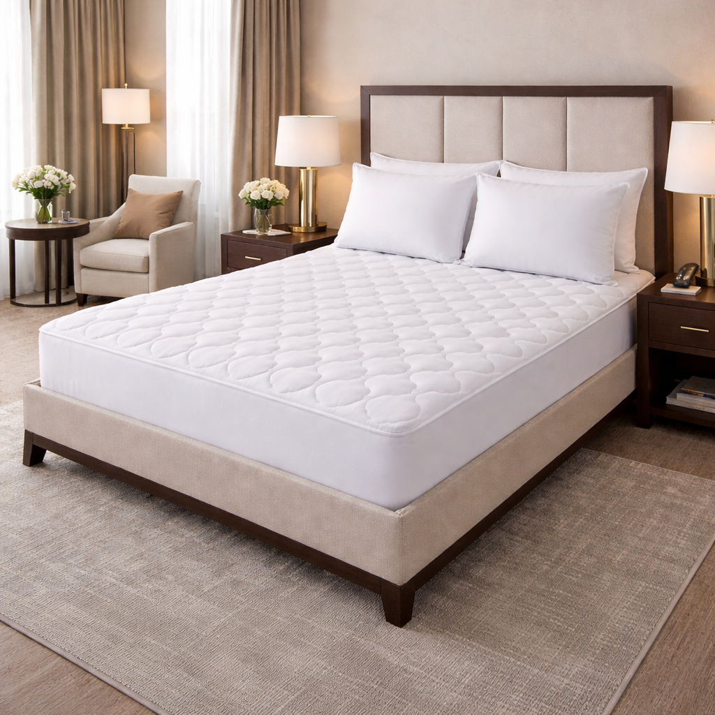 Quilted fitted mattress pads