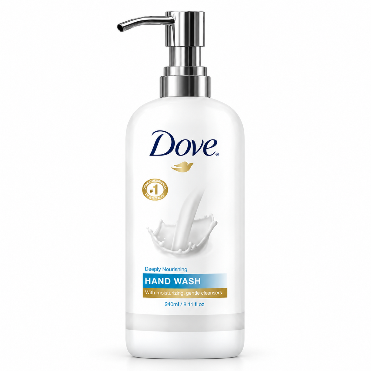 Dove original hand wash 240 ml / 8.11 oz bottle with pump, 24/case