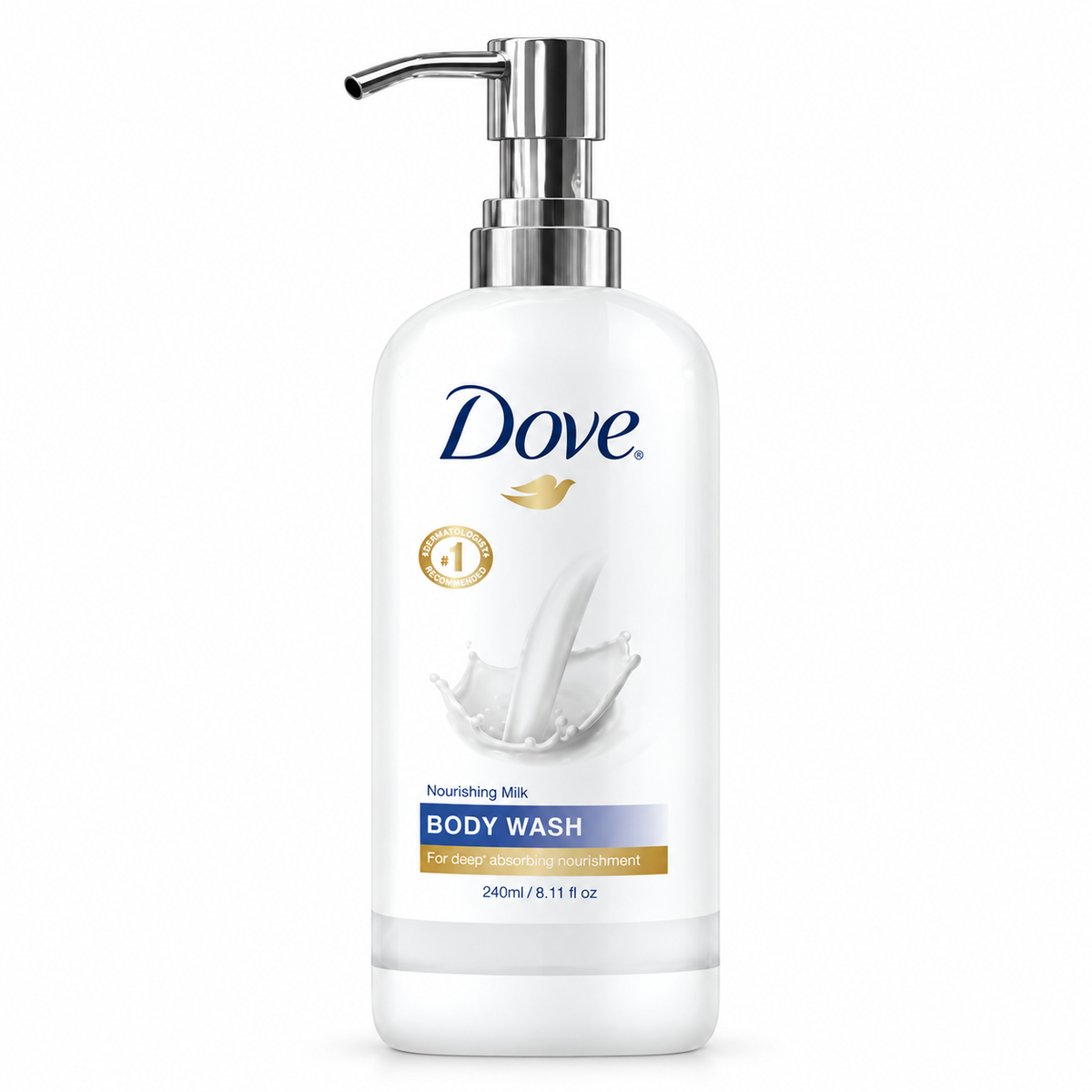 Dove original body wash 240 ml / 8.11 oz bottle with pump, 24/case