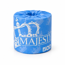 Toilet paper majesty recycled, 2 ply, 4" x 3", 500 sheets, 96 rolls/case