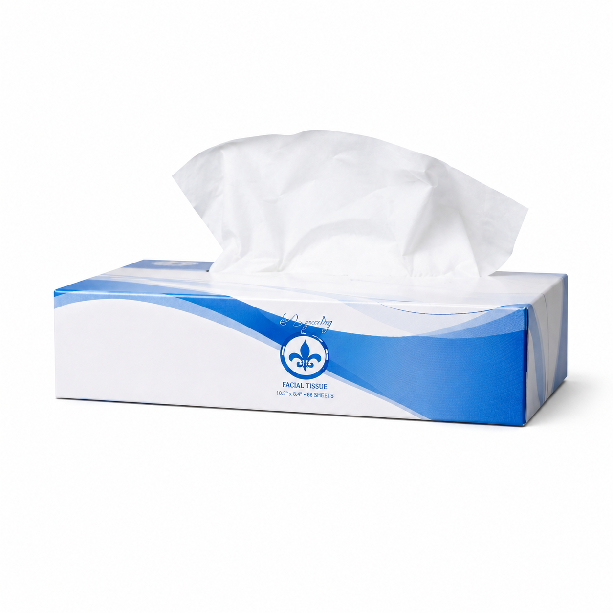 Facial tissue flat premier virgin, 2 ply, 100 sheets, 30 boxes/case