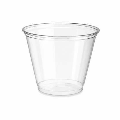 PET Plastic cup, unwrapped 9 oz, clear, 1000/case