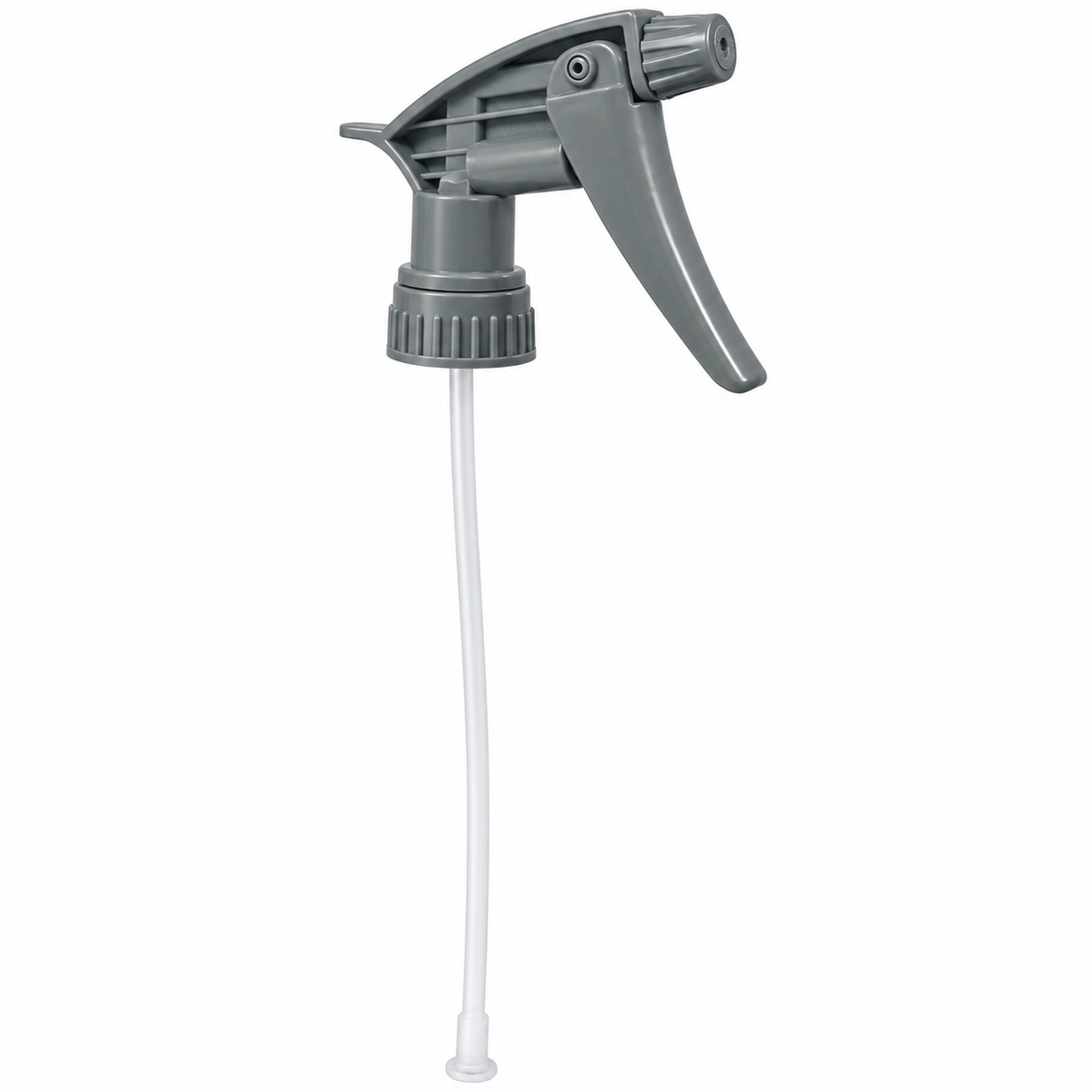 Trigger sprayer heavy duty chemical resistant, 9.5" tube for 32 oz bottle, gray