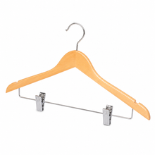 Hanger standard hook, with clips, natural, 100/case